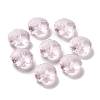 Transparent Acrylic Beads, Faceted, Rondelle, Lavender Blush, 8.5x5mm, Hole: 1.8mm