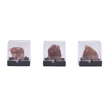 Nuggets Natural Strawberry Quartz, Rough Raw Stone Home Display Decorations, with Packing Box, 13~34x5~27x5~27mm, 6pcs/box