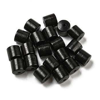 Sandalwood Beads, Barrel, Undyed, Black, 8x8mm, Hole: 1.8mm, about 1040pcs/500g