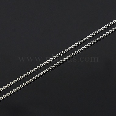 Trendy Unisex Rhodium Plated 925 Sterling Silver Cable Chains Necklaces(STER-M034-B-07)-4