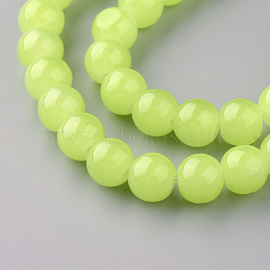 cuisson imitation peinte jade verre brins de perles rondes(DGLA-Q021-4mm-08)-3