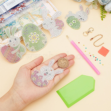 Sunnyclue DIY llavero con tema de Pascua kits de pintura de diamantes(DIY-SC0020-22)-3