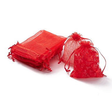 Red Rectangle Organza Bags