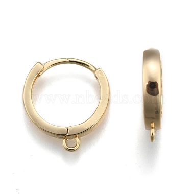 Brass Huggie Hoop Earring Findings(KK-S350-069G)-2