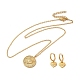 Crystal Rhinestone Heart Dangle Hoop Earring & Pendant Nacklace(SJEW-P002-02G)-1