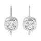 Brass Pave Clear Cubic Zirconia Stud Earring Findings(KK-F875-01P)-1