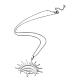 201 collier pendentif soleil et oeil en acier inoxydable avec chaînes câblées(NJEW-Q317-02P)-1