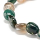 Natural Moss Agate Nuggets Beads Stretch Bracelet(BJEW-JB07145-02)-5