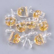 Resin Cup Pendants, with Gold Foil, Wine Glass, Gold, 18~18.5x15x12mm, Hole: 2.5mm(X-CRES-S359-10G)
