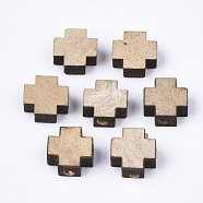 Natural Wooden Beads, Cross, Navajo White, 9.5~10x9.5~10x4~5mm, Hole: 1.8mm(WOOD-S050-42B-02)