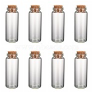 Glass Jar Glass Bottles, with Cork Stopper, Wishing Bottle, Bead Containers, Clear, 70x27mm, Bottleneck: 20mm in diameter, Capacity: 18ml(0.6 fl. oz)(X-AJEW-H004-2)