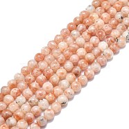 Natural Sunstone Beads Strands, Round, 8.5mm, Hole: 1mm, about 50pcs/strand, 15.35 inch(39cm)(G-F715-106B)