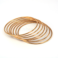 304 Stainless Steel Bangle Sets, Golden, 2-1/2 inch(6.6cm), about 7pcs/set(X-BJEW-O115-79)