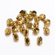Tibetan Style Alloy Spacer Beads, Lead Free & Cadmium Free, Oval, Golden, 6x5mm, Hole: 1mm(K0PCG012)