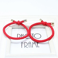 Girl's Hair Accessories, Nylon Thread Elastic Fiber Hair Ties, with Light Gold Alloy Findings, Red, 50mm(MRMJ-P007-08J)