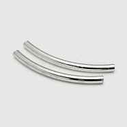 Tube 925 Sterling Silver Beads, Silver, 25x2mm, Hole: 1.2mm(STER-O021-03-26x2mm)