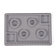 PE and Flocking Bead Design Boards, Bracelet Design Board, with Graduated Measurements, DIY Beading Jewelry Making Tray, Rectangle, Gray, 29x20x1.6cm(TOOL-O005-02)