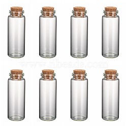 Glass Jar Glass Bottles, with Cork Stopper, Wishing Bottle, Bead Containers, Clear, 70x27mm, Bottleneck: 20mm in diameter, Capacity: 18ml(0.6 fl. oz)(X-AJEW-H004-2)