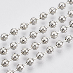 Brass Ball Chains, Long-Lasting Plated, Soldered, with Spool, Cadmium Free & Nickel Free & Lead Free, Platinum, 4.5mm(X-CHC-S008-003A-P)