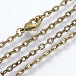Iron Cable Chains Necklace Making, with Lobster Clasps, Unwelded, Antique Bronze, 17.7 inch(45cm)(X-MAK-R013-45cm-AB)