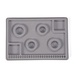 PE and Flocking Bead Design Boards, Bracelet Design Board, with Graduated Measurements, DIY Beading Jewelry Making Tray, Rectangle, Gray, 29x20x1.6cm(TOOL-O005-02)
