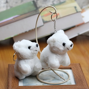 Cartoon PP Cotton Plush Simulation Soft Stuffed Animal Toy Bear Pendants Decorations, for Girls Boys Gift, White, 170mm