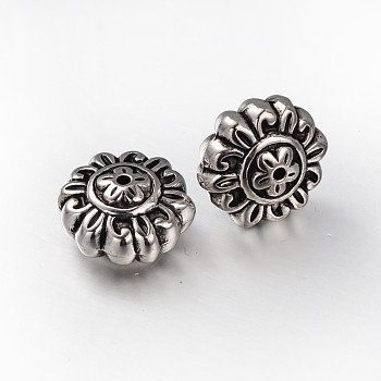 CCB Plastic Beads, Flower, Antique Silver, 17x10mm, Hole: 2mm