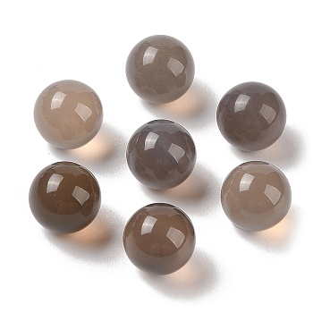 Natural Grey Agate No Hole Sphere Beads, Round, 10mm