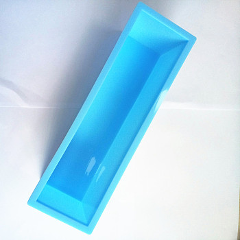 Food Grade Silicone Molds, Soap Mold, Rectangle, Deep Sky Blue, 276x86x83mm, Inner Diameter: 260x70x78mm