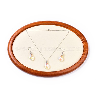 Oval Wood Pesentation Jewelry Display Tray(ODIS-P008-21B)-4