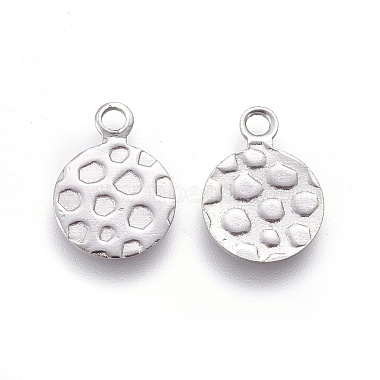 Stainless Steel Color Flat Round Stainless Steel Charms