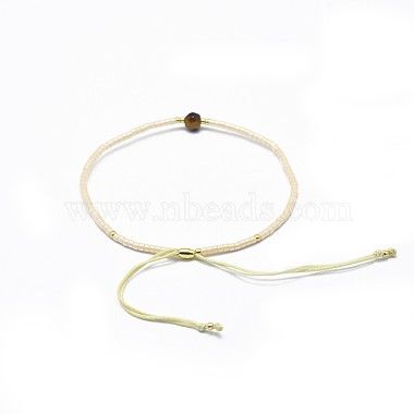 Adjustable Natural Tiger Eye Braided Bead Bracelets(BJEW-F391-A09)-4