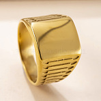 Rectangle 304 Stainless Steel Finger Rings, Golden, US Size 9(18.9mm)(FS-WGF3CA3-05)