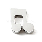 304 Stainless Steel Beads, Musical Note, Stainless Steel Color, 8x7x3mm, Hole: 1.8mm(SA-E001-07P)