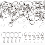 Key Ring Kits, with 30Pcs Alloy Swivel Lobster Claw Clasps, 30Pcs Iron Split Key Rings, 30Pcs Iron Open Jump Rings, Platinum(FIND-TA0011-17)