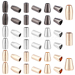 54Pcs 9 Style Zinc Alloy Cord Ends, End Caps, Bullet & Cone & Column, Mixed Color, 13~15.5x7~10.5mm, 6pcs/style(FIND-PH0003-85)