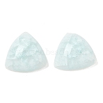 Handmade Porcelain Cabochons, Triangle, Light Cyan, 10.5x11x4.5~5mm(PR-CBA642C-03A)