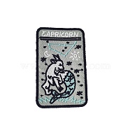 Rectangle with Constellation Computerized Embroidery Cloth Iron on/Sew on Patches, Costume Accessories, Capricorn, 78x50mm(PATC-PW0002-14F)