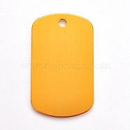 Aluminium Pendants, Pet Tag, Rectangle, Orange, 50x29x1mm, Hole: 3.5mm(ALUM-WH0007-03A)