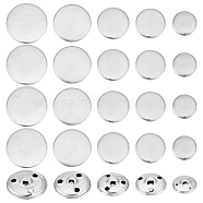 50Pcs 5 Styles 3-Hole Brass Buttons, for Sewing Crafting, Half Round, Platinum, 14.5~24.5x9~14mm, Hole: 1.8~2x2~3mm, 10pcs/style(BUTT-OC0001-47P)