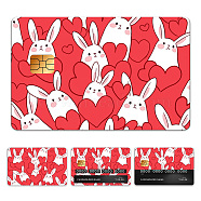 Plastic Waterproof Card Stickers, Self-adhesion Card Skin for Bank Card Decor, Rectangle, Rabbit, 140x190mm(STIC-WH0032-291)