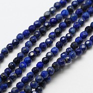 Natural Lapis Lazuli Bead Strands, Faceted Round, 3mm, Hole: 0.8mm, about 112pcs/strand, 15 inch(G-A129-3mm-22)