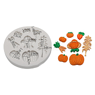 DIY Autumn Ornament Food Grade Silicone Molds, Fondant Molds, Chocolate, Candy, Biscuits, UV Resin & Epoxy Resin Craft Making, Mixed Shapes, White, 87x12mm, Inner Diameter: 14~47x15~29mm(DIY-G054-B02)