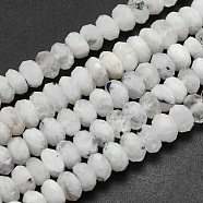 Natural Rainbow Moonstone Beads Strands, Rondelle, Faceted, 7~8x4~5mm, Hole: 1mm, about 86pcs/strand, 15.9 inch(40.5cm)(G-O170-67D)