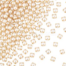 Sew on Acrylic Imitation Pearl, Montee Beads, Two Holes, Garment Accessories, Half Round, Golden, 5.5x3.5mm, Hole: 1.2mm, 500pcs/bag(SACR-GF0001-03C)