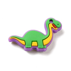 Cartoon Dinosaur Food Grade Eco-Friendly Silicone Focal Beads, Chewing Beads For Teethers, DIY Teether Beads, Gold, 18.5x28.5x7mm, Hole: 2.2mm(SIL-Q022-05D)