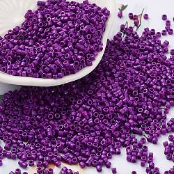 Baking Paint Glass Seed Beads, Cylinder, Purple, 2x1.5mm, Hole: 1mm, about 50398pcs/pound(SEED-S042-05B-73)
