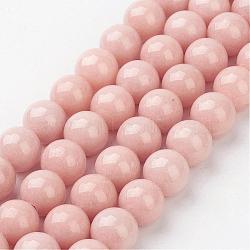 Natural Mashan Jade Round Beads Strands, Dyed, Light Salmon, 10mm, Hole: 1mm, about 41pcs/strand, 15.7 inch(G-D263-10mm-XS22)