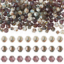 201Pcs 3 Colors Picasso Glass Seed Beads, Bicone, Faceted, Mixed Color, 4x3.5mm, Hole: 1mm, 5g(67pcs)/color(SEED-TAD0001-01A)