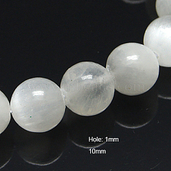 Natural Calcite Beads Strands, Round, White, 10mm, Hole: 1mm, about 40pcs/strand, 15.5inches(G-G212-10mm-44)